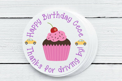 Cupcake Party Favor Labels - Gift Tags - Several Sizes Available - DRI025 - Thatsawrapfavors