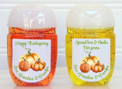 Thanksgiving Pumpkins Hand Sanitizer Labels - TKG102 - LABELS ONLY :) - Thatsawrapfavors