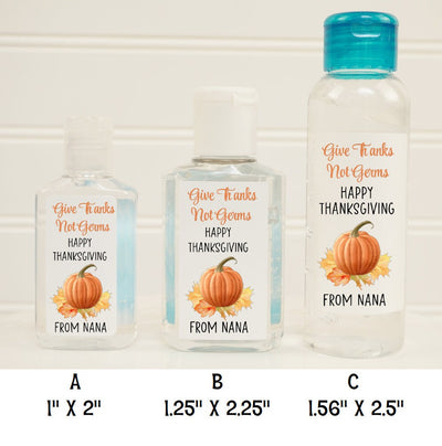 Thanksgiving Turkey Hand Sanitizer Favor Labels - TKG143 - LABELS ONLY :) - Thatsawrapfavors