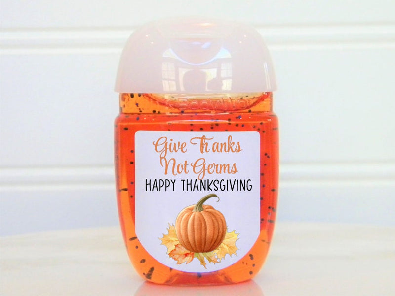 Thanksgiving Little Pumpkin Hand Sanitizer Labels - TKG109 - LABELS ONLY - Thatsawrapfavors