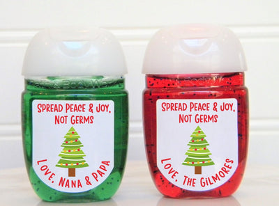 Christmas Tree Hand Sanitizer Labels - CHR114 - LABELS ONLY :) - Thatsawrapfavors