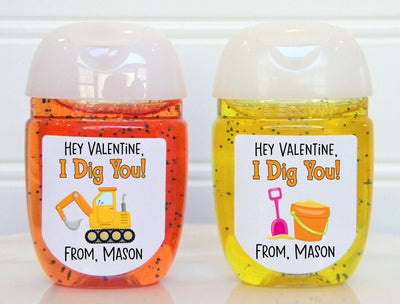 I Dig You Valentines Party Hand Sanitizer Labels - VAL109 - LABELS ONLY :) - Thatsawrapfavors
