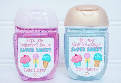 Sweet Valentines Hand Sanitizer Party Favor Labels - VAL103 - LABELS ONLY :) - Thatsawrapfavors
