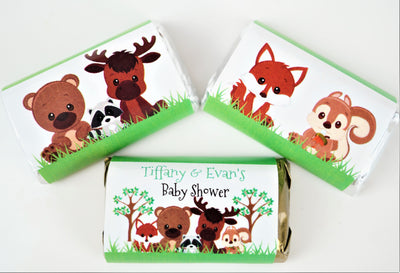 Woodland Animal Theme Baby Shower Hershey Miniatures Labels - WAN341 - LABELS ONLY :) - Thatsawrapfavors