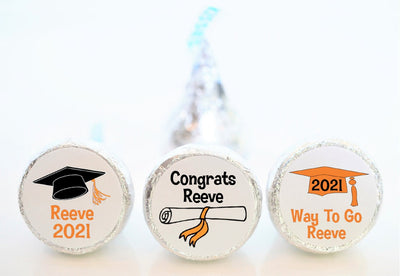 Graduation Party Favor Hershey Kiss Stickers - GRD006 - STICKERS ONLY :) - Thatsawrapfavors