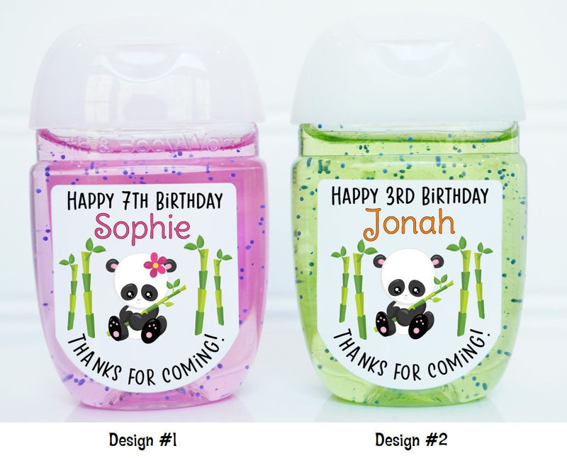 Panda Theme Birthday Hand Sanitizer Labels - PAN100 - LABELS ONLY :) - Thatsawrapfavors