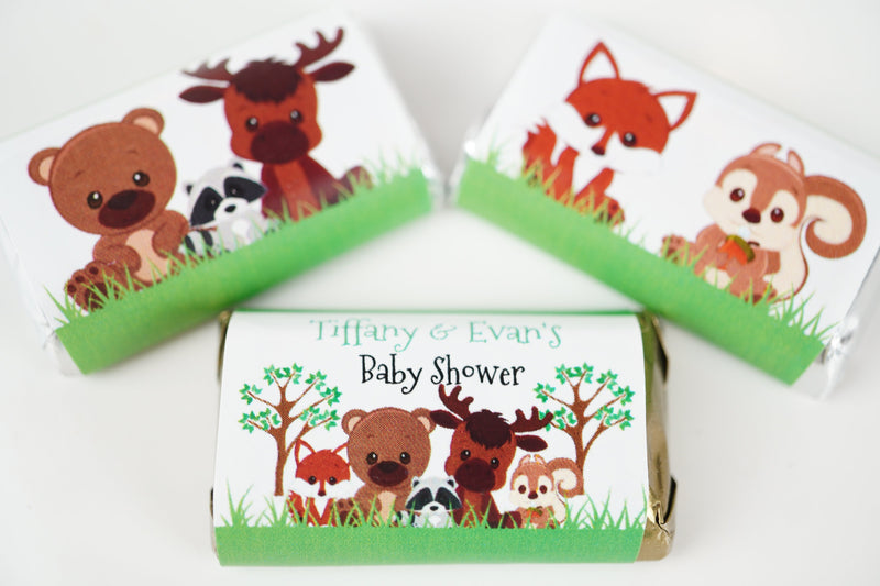 Woodland Animal Theme Baby Shower Hershey Miniatures Labels - WAN341 - LABELS ONLY :) - Thatsawrapfavors