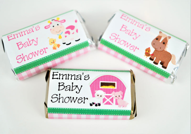 Farm Theme Baby Shower Hershey Miniatures Labels - FRM340 - STICKERS ONLY :) - Thatsawrapfavors