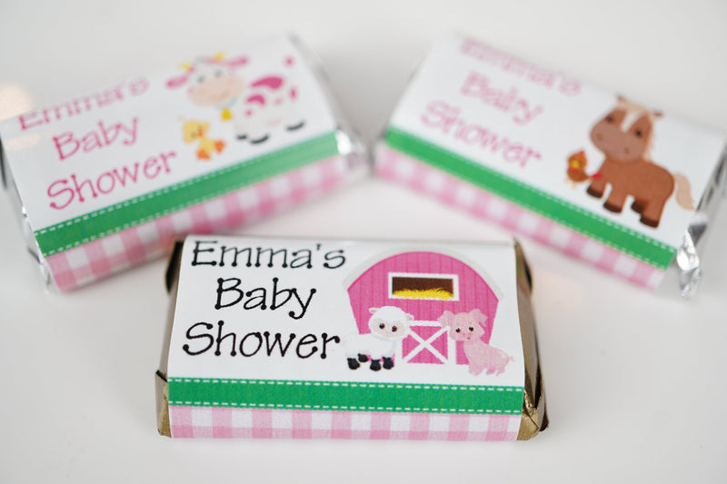 Farm Theme Baby Shower Hershey Miniatures Labels - FRM340 - STICKERS ONLY :) - Thatsawrapfavors