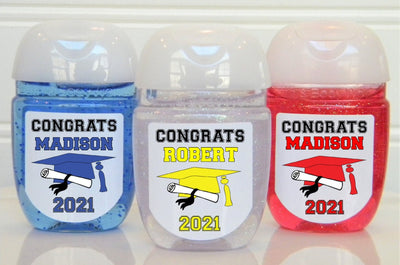 Graduation Party Hand Sanitizer Labels - GRD107 - STICKERS ONLY - Thatsawrapfavors