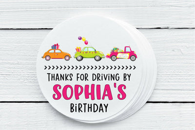 Drive By Theme Birthday Favor Labels - Gift Tags - Several Sizes Available - DRI027 - Thatsawrapfavors