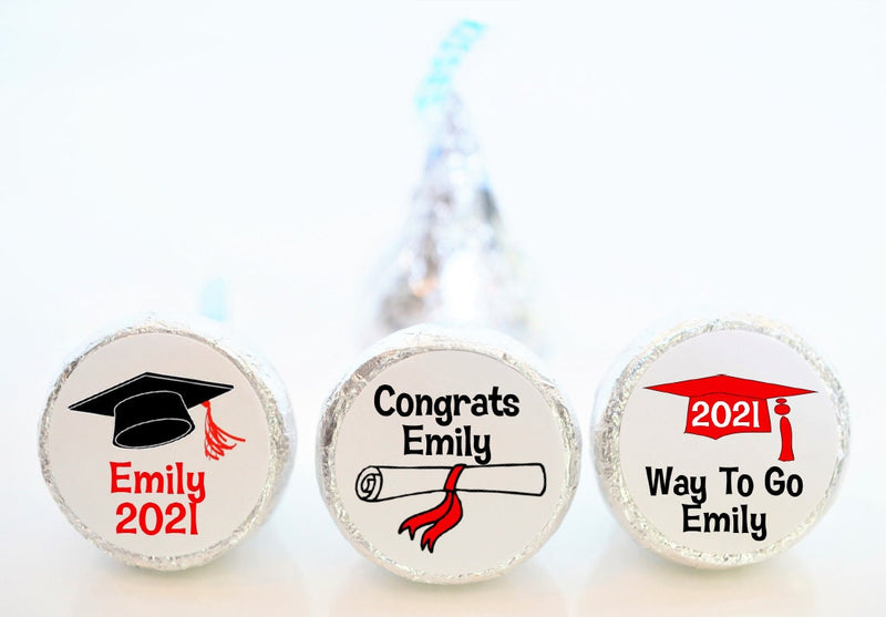Graduation Party Favor Hershey Kiss Stickers - GRD009 - STICKERS ONLY :) - Thatsawrapfavors