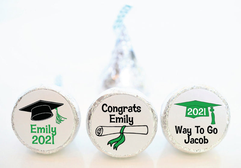 Graduation Party Favor Hershey Kiss Stickers - GRD010 - STICKERS ONLY :) - Thatsawrapfavors