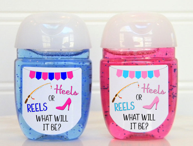 Reels or Heels Gender Reveal Hand Sanitizer Labels - ROH100 - LABELS ONLY - Thatsawrapfavors