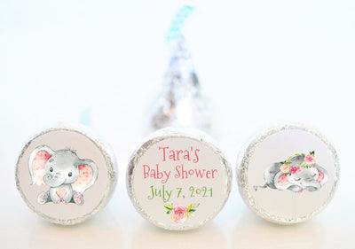 Baby Elephant Baby Shower Hershey Kiss Stickers - ELE001 - LABELS ONLY - Thatsawrapfavors