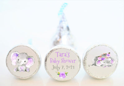 Baby Elephant Baby Shower Hershey Kiss Stickers - ELE004 - LABELS ONLY :) - Thatsawrapfavors