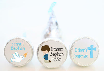 Baptism Theme Hershey Kiss Stickers - FCC001 - STICKERS ONLY :) - Thatsawrapfavors