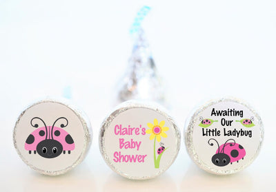 Ladybug Theme Baby Shower Hershey Kiss Stickers - LDB001 - LABELS ONLY :) - Thatsawrapfavors
