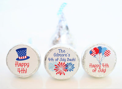 4th of July Theme Hershey Kiss Stickers - 4TH001 - STICKERS ONLY :) - Thatsawrapfavors