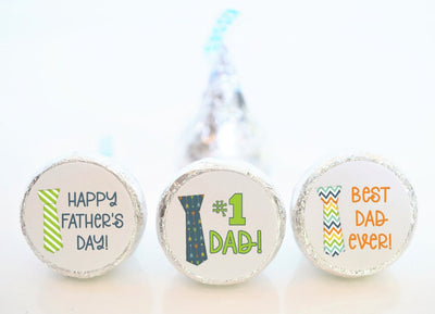 Father's Day Hershey Kiss Party Favor Stickers - FAT002 - STICKERS ONLY :) - Thatsawrapfavors