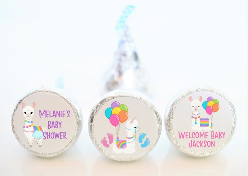 Llama Baby Shower Hershey Kiss Stickers - LLA002 - STICKERS ONLY :) - Thatsawrapfavors
