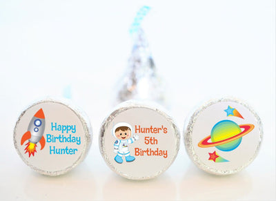 Astronaut Outer Space Birthday Hershey Kiss Stickers - AST001 - STICKERS ONLY :) - Thatsawrapfavors