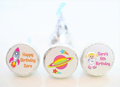 Astronaut Outer Space Birthday Hershey Kiss Stickers - AST002 - STICKERS ONLY :) - Thatsawrapfavors