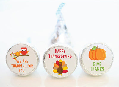 Thanksgiving Hershey Kiss Stickers - TKG002 - LABELS ONLY :) - Thatsawrapfavors