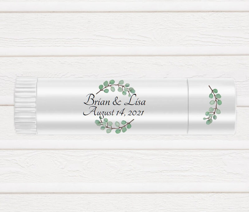 Eucalyptus Wedding Bridal Shower Lip Balm Labels - EUC240 - LABELS ONLY - Thatsawrapfavors