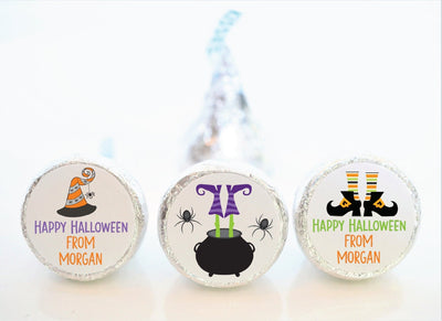 Halloween Witch Hershey Kiss Stickers  - HAL001 - STICKERS ONLY :) - Thatsawrapfavors