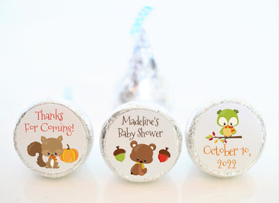 Woodland Animal Baby Shower Hershey Kiss Stickers - WAN003 - STICKERS ONLY :) - Thatsawrapfavors