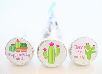 Cactus Theme Birthday Hershey Kiss Stickers - CAC001 - STICKERS ONLY :) - Thatsawrapfavors