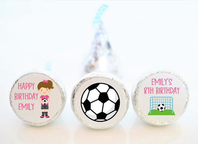Soccer Theme Hershey Kiss Birthday Stickers - SOC002 - STICKERS ONLY :) - Thatsawrapfavors