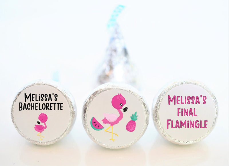 Bachelorette Flamingo Theme Hershey Kiss Stickers - 3 Designs - Final Flamingle - FLA002 - STICKERS ONLY :) - Thatsawrapfavors