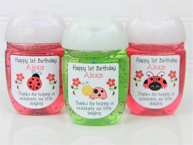 Red Ladybug Birthday Hand Sanitizer Party Favor Labels - LDB101 - LABELS ONLY :) - Thatsawrapfavors