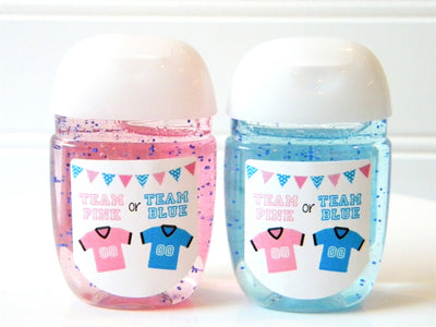 Team Pink or Team Blue Gender Reveal Baby Shower Hand Sanitizer Labels - POB100 - LABELS ONLY :) - Thatsawrapfavors