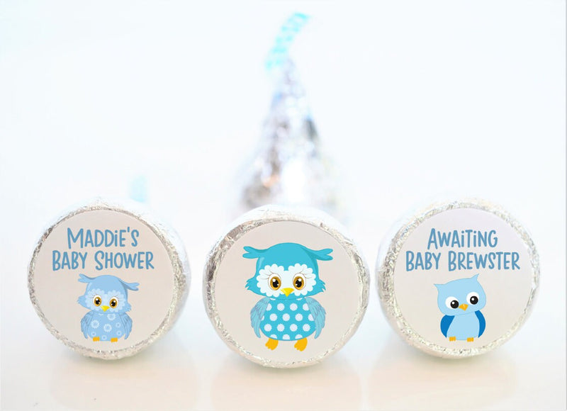 Owl Baby Shower Hershey Kiss Stickers - OWL001 - STICKERS ONLY :) - Thatsawrapfavors