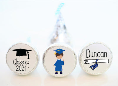 Graduation Hershey Kiss Stickers - GRD005 - STICKERS ONLY :) - Thatsawrapfavors