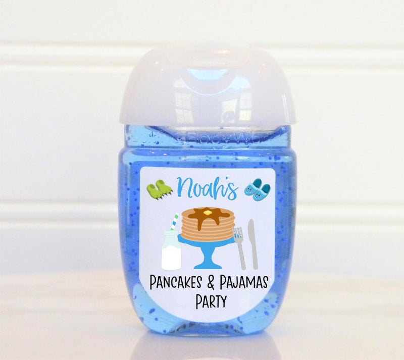 Pancakes and Pajamas Theme Birthday Hand Sanitizer Labels - PNP101 - LABELS ONLY :) - Thatsawrapfavors