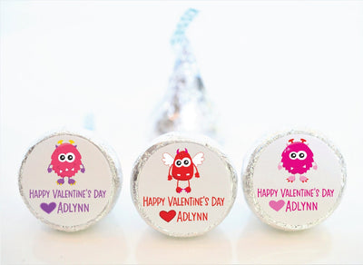 Monster Valentine Hershey Kiss Stickers - VAL002 - STICKERS ONLY :) - Thatsawrapfavors