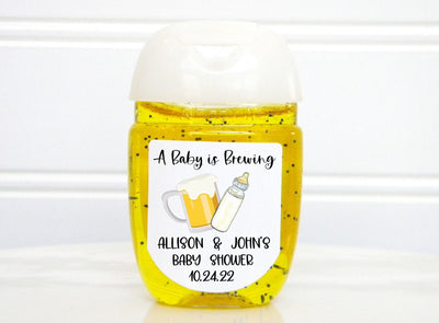 A Baby is Brewing Theme Baby Shower Hand Sanitizer Labels - BIB100 - LABELS ONLY :) - Thatsawrapfavors