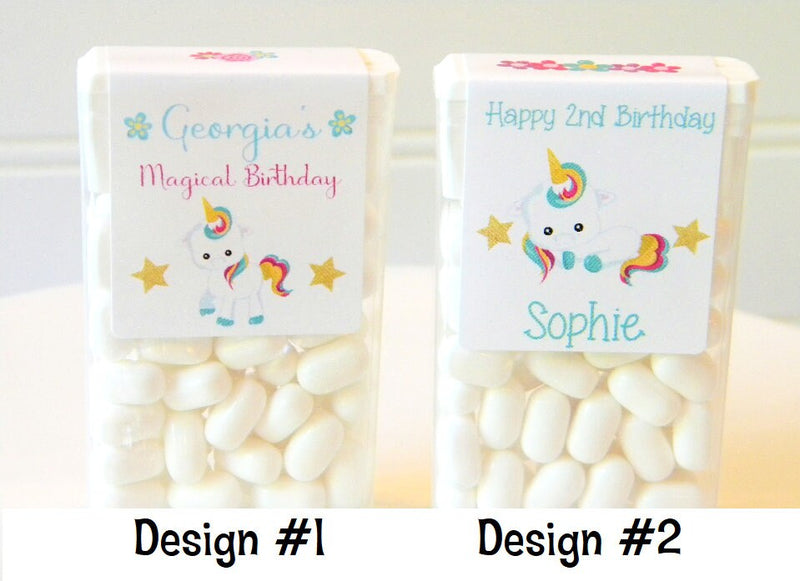 Unicorn Theme Birthday Tic Tac Labels - UNI205 - LABELS ONLY :) - Thatsawrapfavors