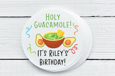 Fiesta Guacamole Theme Party Favor Labels - Gift Tags - Several Sizes Available - TAB027 - Thatsawrapfavors