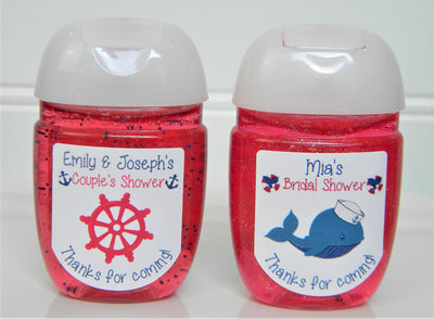 Nautical Bridal or Couple's Shower Hand Sanitizer Labels Party Favors - NAU102 - LABELS ONLY :) - Thatsawrapfavors