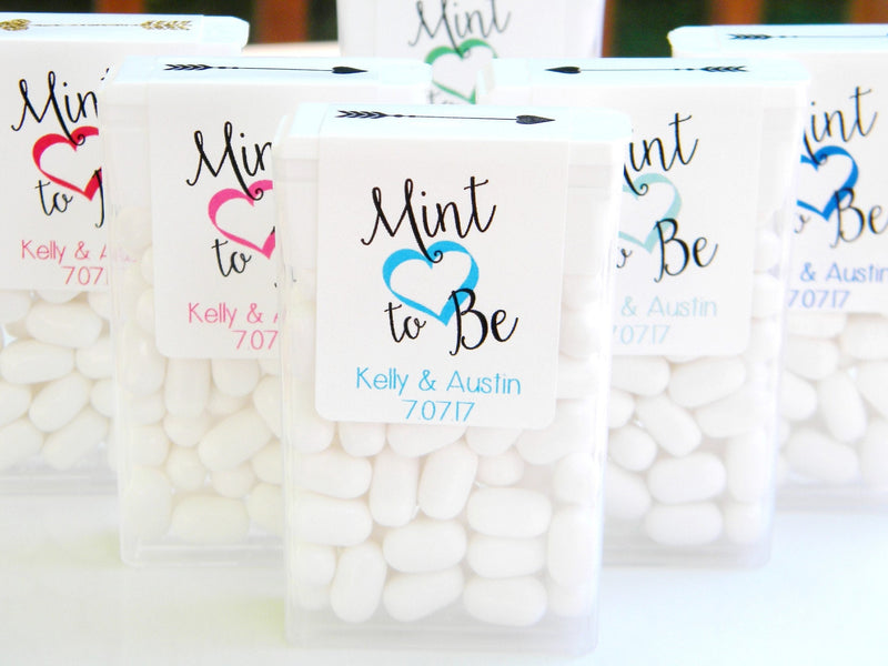 Mint To Be Heart Wedding Tic Tac Labels - MTB200 - LABELS ONLY :) - Thatsawrapfavors