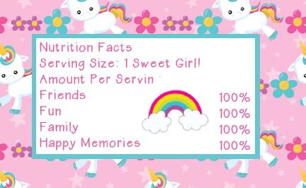 Unicorn Birthday Party Water Bottle Labels - UNI223 - LABELS ONLY :) - Thatsawrapfavors