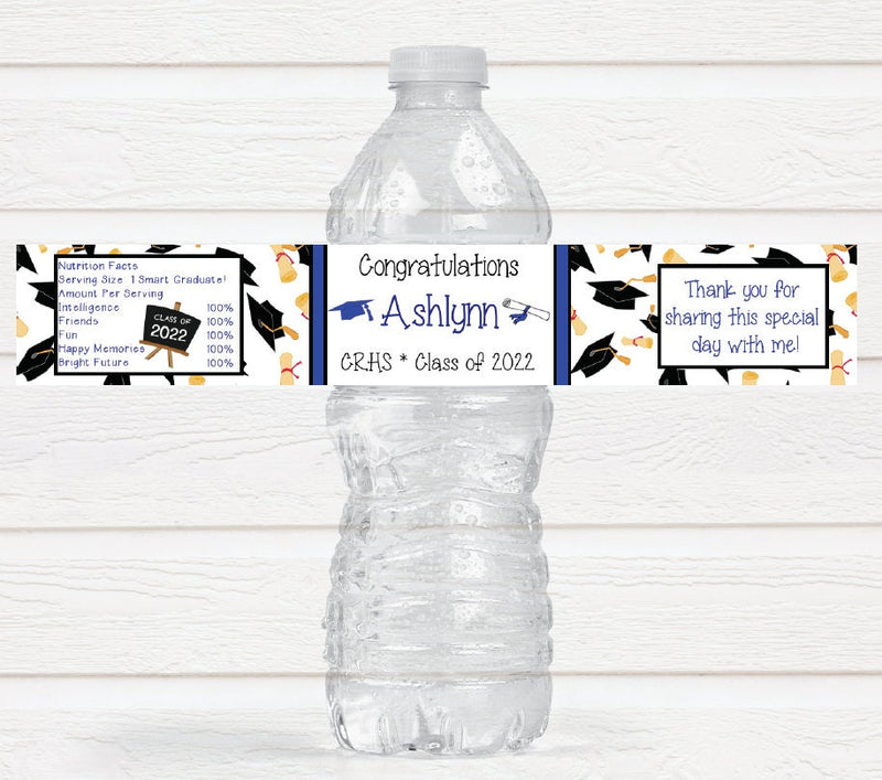 High School or College Graduation Party Water Bottle Labels - GRD221 - LABELS ONLY :) - Thatsawrapfavors