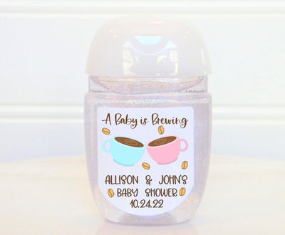 A Baby is Brewing Baby Shower Hand Sanitizer Favor Labels - BIB101 - LABELS ONLY :) - Thatsawrapfavors