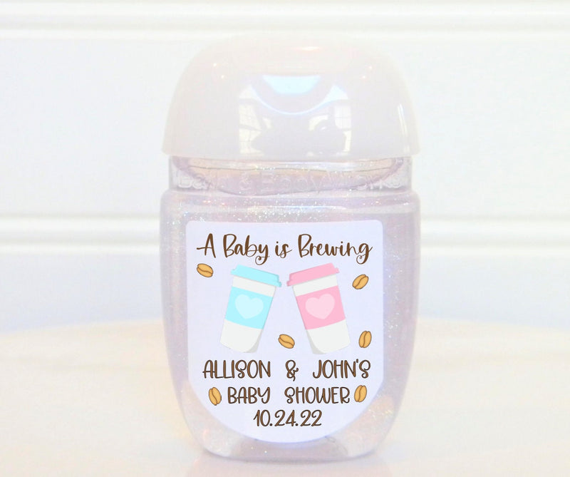 A Baby is Brewing Baby Shower Hand Sanitizer Labels - BIB102 - LABELS ONLY :) - Thatsawrapfavors