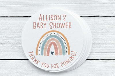 Boho Rainbow Baby Shower Favor Labels - Gift Tags - Several Sizes Available - BOH025 - Thatsawrapfavors